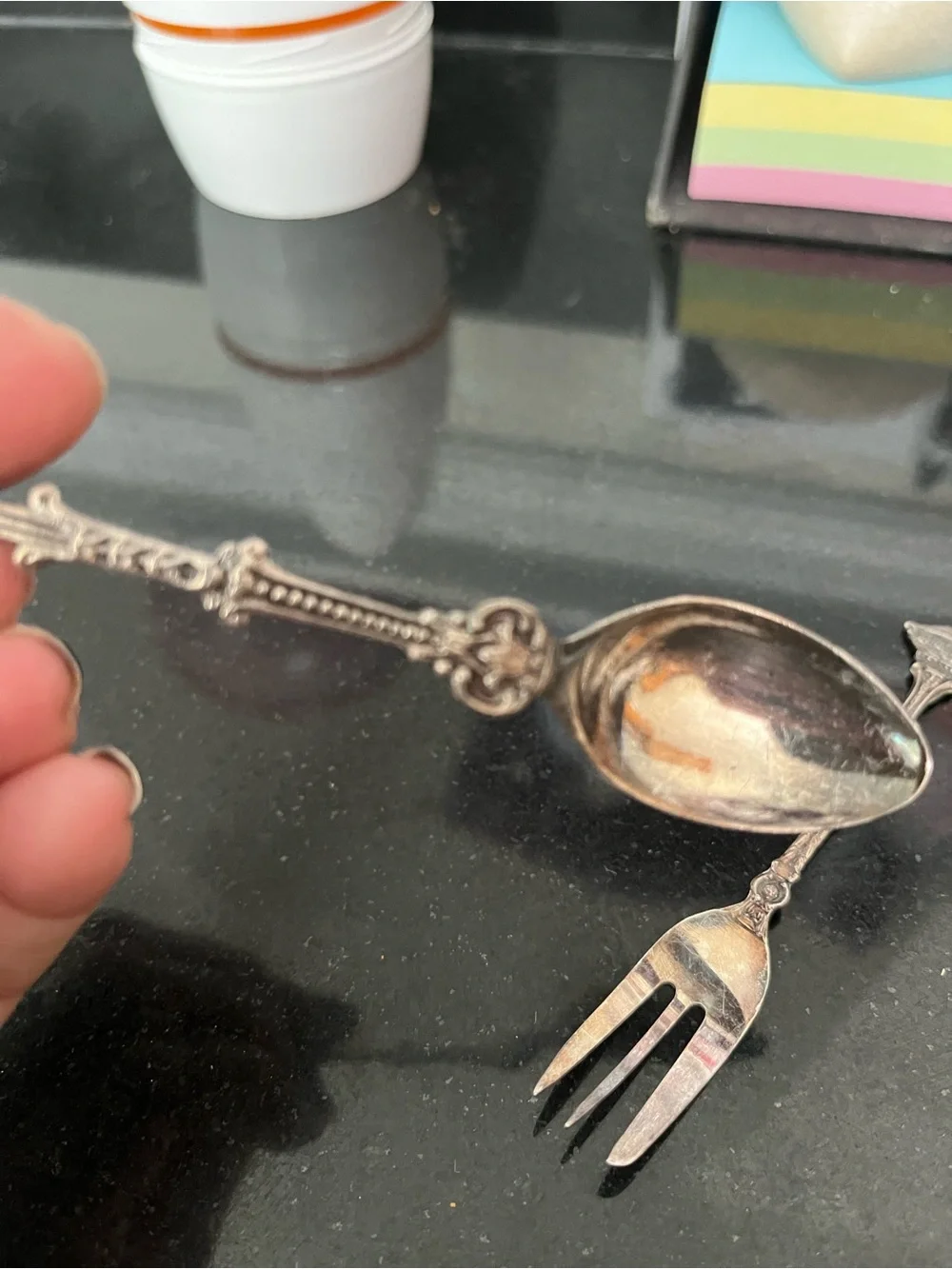 Antique Bruxelles Mannekan Pis Spoon and fork Silverplate - Belgian
